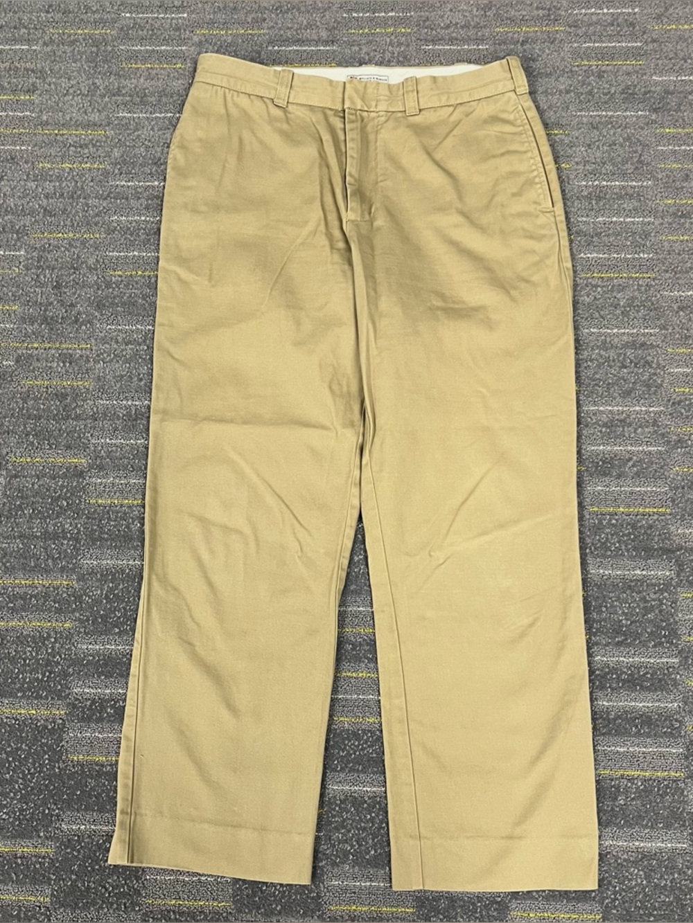 Wallace & Barnes Twill Chino Pants Size 34x28 Khaki Beige Preppy Hipster Cotton